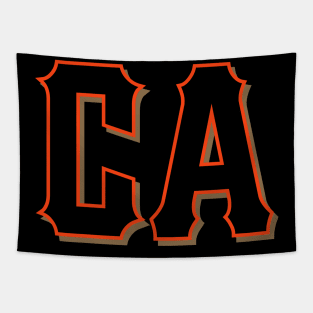 San Francisco 'CA' Baseball Fan T-Shirt: Showcase Your Bay Area Pride with a Bold California Design! Tapestry