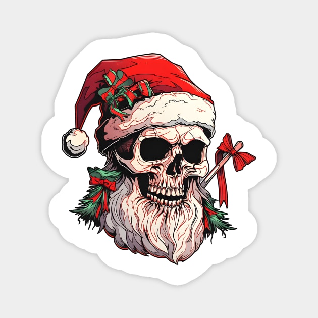 Christmas Celebration with a Skull Twist Magnet by ragil_studio