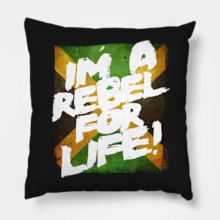 I&#39;m a Rebel for Life Jamaica Flag Reggae Pillow