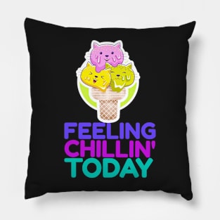 Feeling Chillin' Today_Cats Ice Cream_Green Pillow