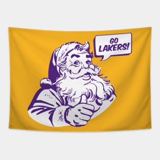 Retro Santa Claus Go Lakers Tapestry