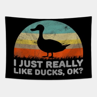 Funny I Just Really Like Ducks OK Tapestry