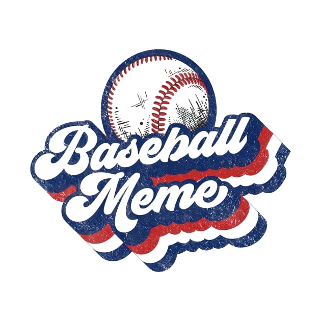 Retro Baseball Meme Red White Blue by Wonder man 