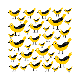 Cute yellow birds pattern T-Shirt