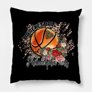 Aesthetic Pattern Philadelphia Basketball Gifts Vintage Styles Pillow