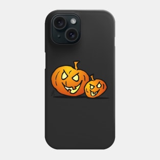 Jack-o'-lantern, Two Halloween pumpkins Phone Case