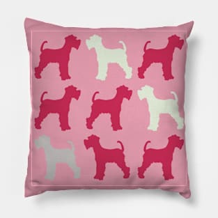 Pink Miniature Schnauzer Dog Pattern Pillow