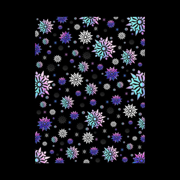 Festive Sky At Night Snowflakes Pattern by SartorisArt1