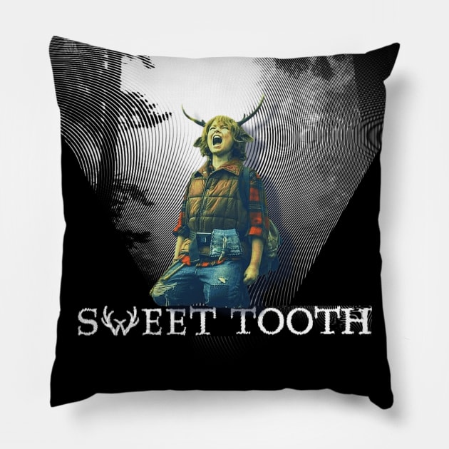 Sweet tooth v3 Pillow by JstCyber