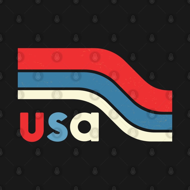 Retro U.S.A. in Bold Stripes by SharksOnShore