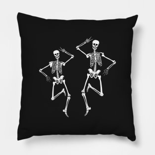 Dancing skeletons, funny skull design Pillow