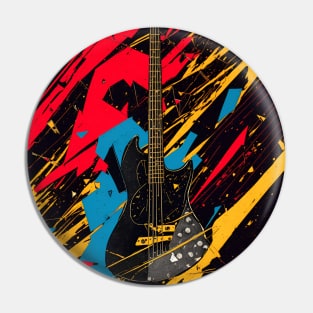 Cosmic Bass Riff: Shattering Musical Dimensions for bass player Pin