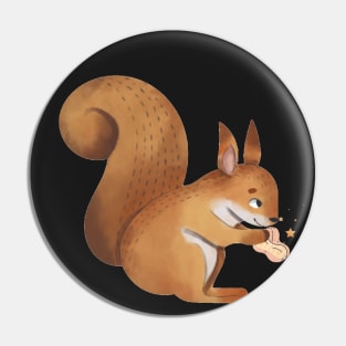 squirrel eating  peanuts design - cute Pin