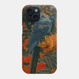 Blue Parrot perching Phone Case