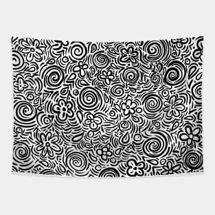 Flower art doodle art Tapestry