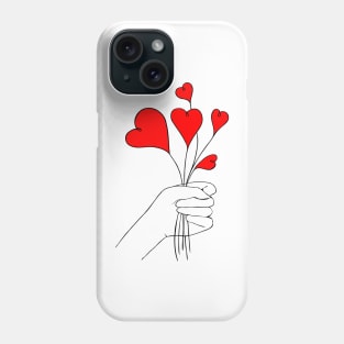 Quirky Heart Bouquet Phone Case