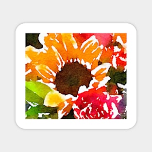 Bright and happy sunflower print Magnet