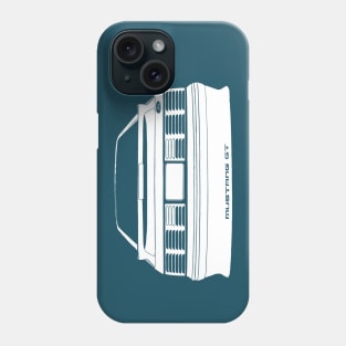 back Ford Mustang GT (fox body) - stylized white on dark background Phone Case