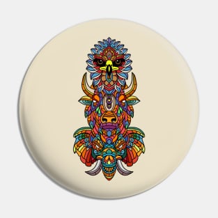 Multicolored Totem Pole Pin