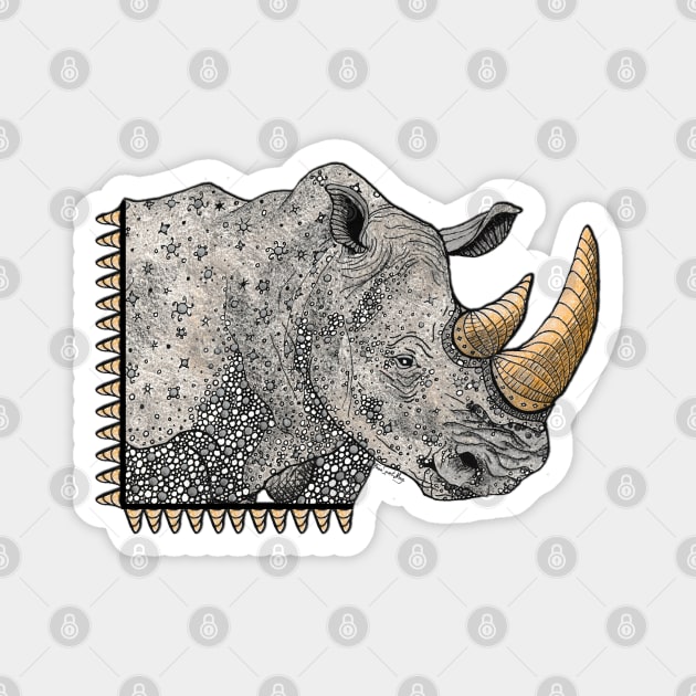 Rhinoceros Totem Animal Magnet by FreeSpiritMeg