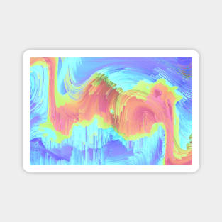 Rainbow Tie Dye Wave Digital Edit Hippy Magnet