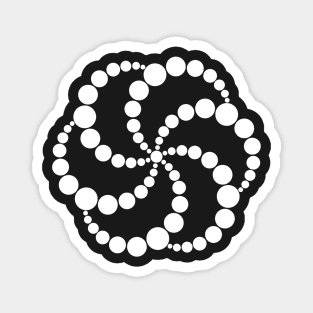 Hex Spiral Crop Circle - White Magnet