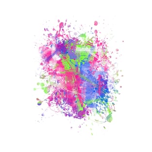 Abstract Vibrant Multicolor Brush Strokes and Splatters 8 T-Shirt