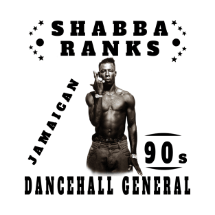 Shabba Ranks Jamaican 90s Dancehall General Jah Rastafari vintage Graphic Tee Hip Hop Poster vintage design, Singer TShirt Sweatshirt T-shirt T-Shirt