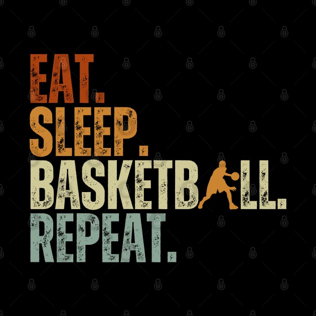 Eat Sleep Basketball Repeat Retro Vintage Boy Kid Men Women by Just Me Store