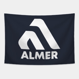 Almer Apparel Logo And Font White Tapestry