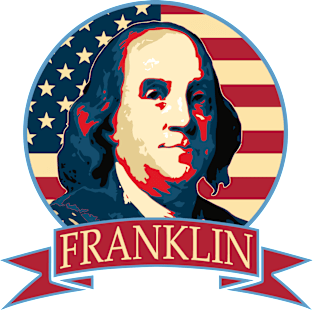 Benjamin Frankin American Banner Magnet