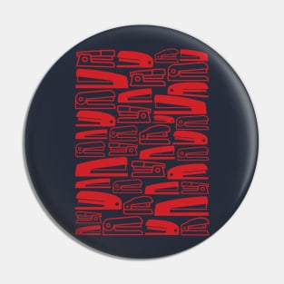 Funny Office Space Red Stapler Pattern Pin