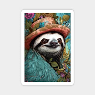Sloth Wearing A Hat Magnet
