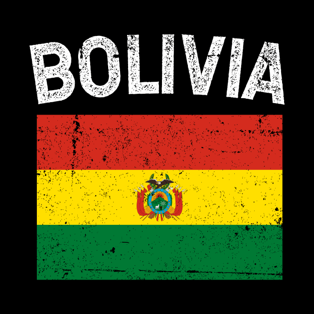 Bandera de Bolivia - Bolivian Flag - White letters design by verde