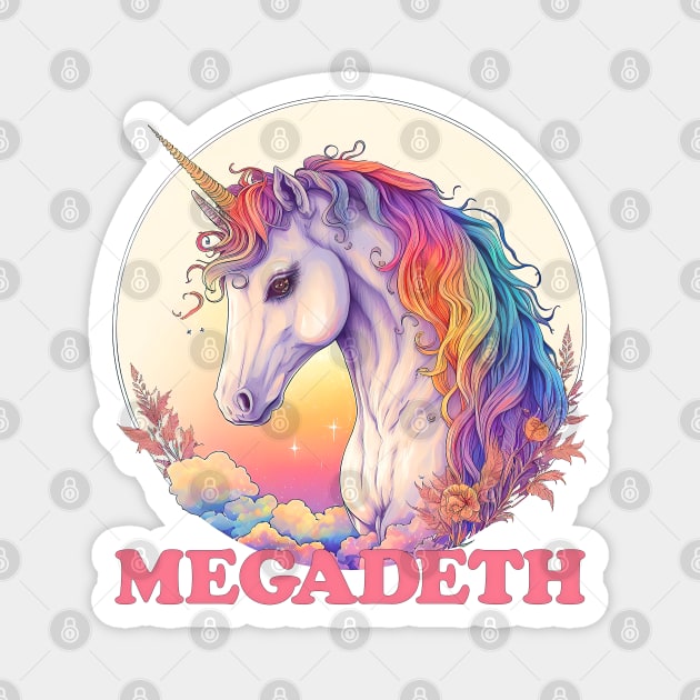 Megadeth ---- Retro Twee Style Unicorn Magnet by DankFutura
