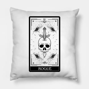 Rogue Tarot Card D&D Nat 20 Dungeons & Dragons T-Shirt Black Pillow