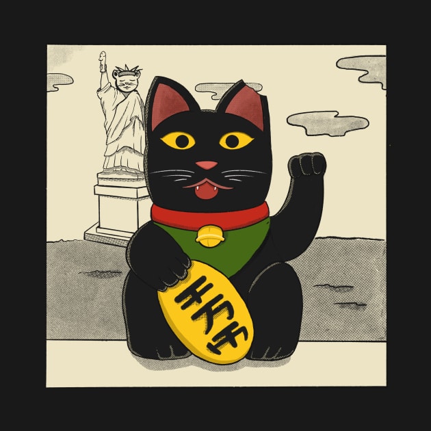 Maneki neko in USA by The Graphicallist