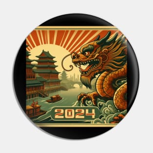 2024 Chinese New Year Wooden Dragon Pin