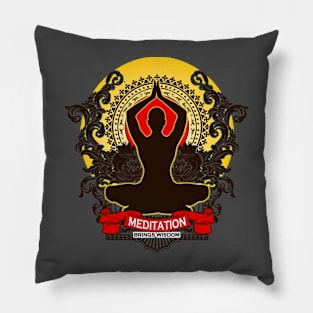 Meditation brings wisdom Pillow