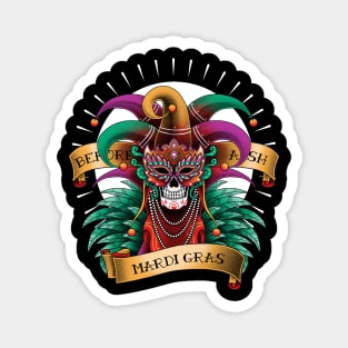 Mardi Gras Tattoo Magnet