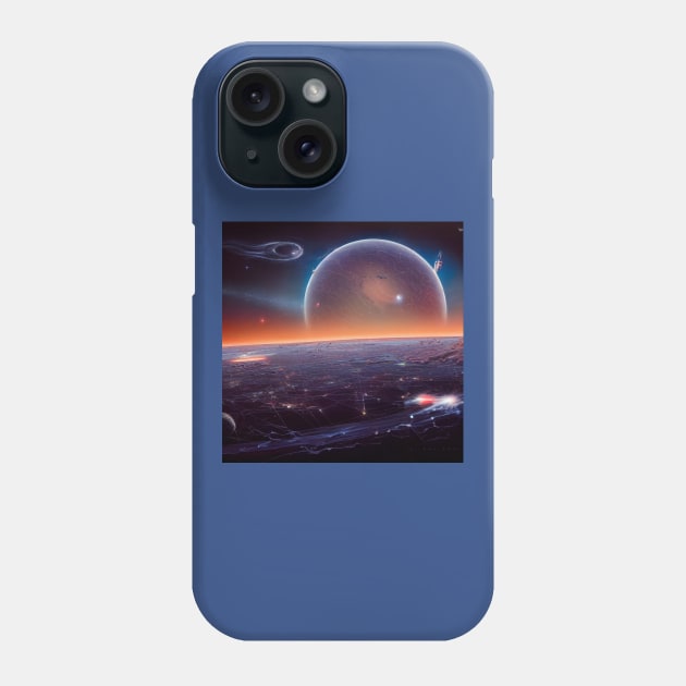 Interplanetary Spaceport Phone Case by Grassroots Green