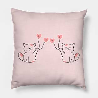 Funny and cute cat love - Valentine day gift Pillow