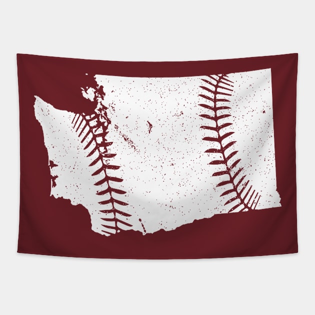 State of Washington Baseball Seams Tapestry by Skycrane