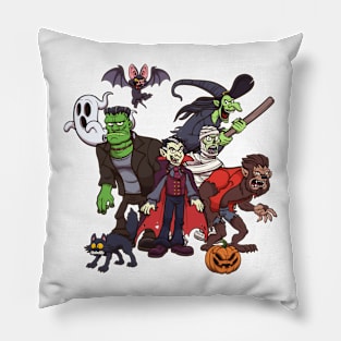 Classic Halloween Characters Pillow