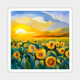 Sunflower Field Paint Magnet