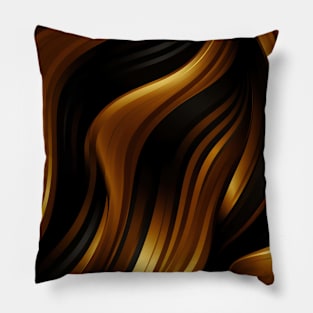 Golden Harmony: Abstract Stripes in Luxe Gold Pillow