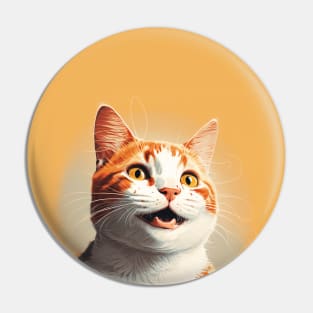 Smiling realistic illustration of ginger cat Pin