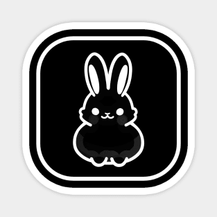 White Bunny Cute Minimalist Aesthetic Design Magnet