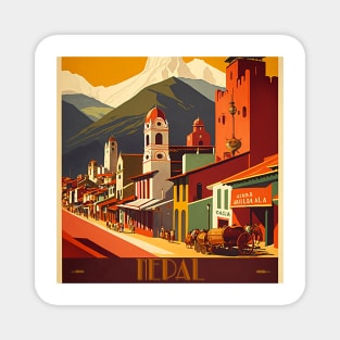 Nepal Vintage Travel Art Poster Magnet