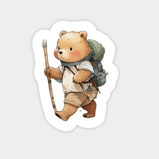 Cute Bear Cartoon Adventurer Adorable Kawaii Animal Magnet